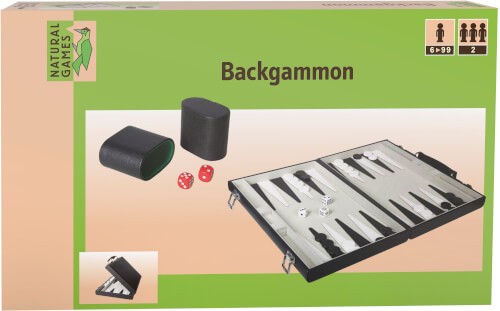 Natural Games Backgammon Kunstleder,Strategiespiel, für 2 Spieler ca. 41,7x6x25,1 cm, ab 6 Jahren